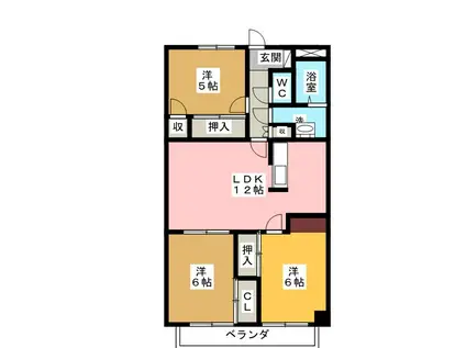 クリスタルパレス東山(2LDK/4階)の間取り写真