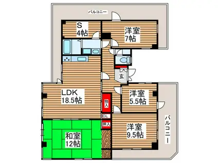 JLBグランエクリュ市川妙典(4SLDK/4階)の間取り写真