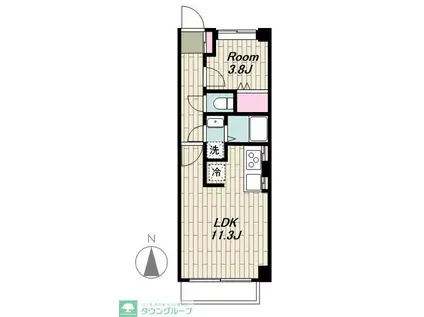 サンコート芝公園(1LDK/1階)の間取り写真