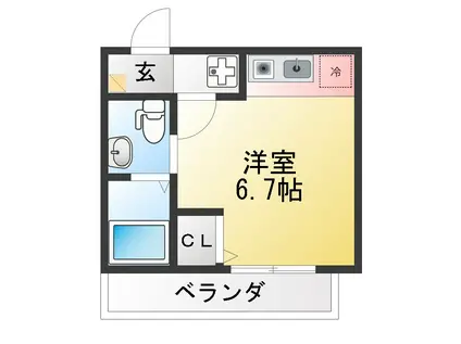 ヴィラディアス横浜III(ワンルーム/3階)の間取り写真