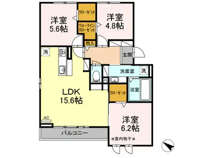 ドルチェ南八幡B3(3LDK/3階)の間取り写真