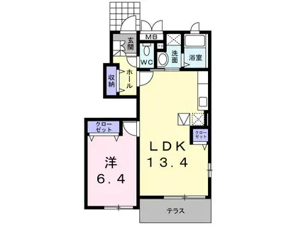 モア・ステージVI(1LDK/1階)の間取り写真