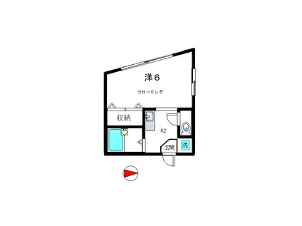 DOMA北新宿(1K/3階)の間取り写真