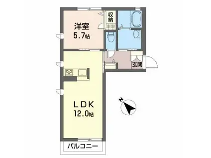 シャーメゾン泉(1LDK/2階)の間取り写真