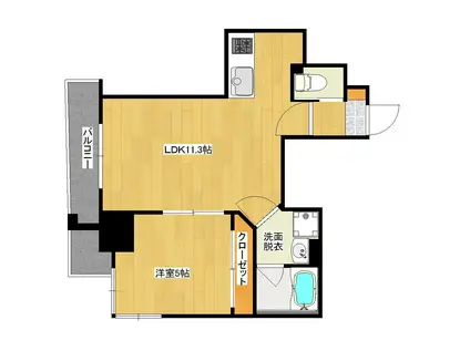 サンリブ鴨池(1LDK/3階)の間取り写真