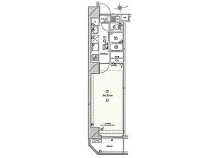 TRADIS NIPPORI E(1K/9階)の間取り写真