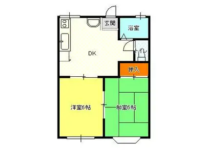 メゾン岡北(2DK/2階)の間取り写真