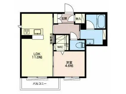 シャーメゾン松屋町(1LDK/3階)の間取り写真