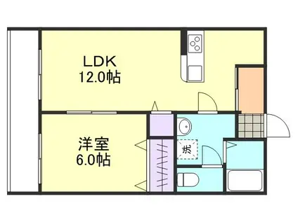 ホワイトマンション吉岡C棟(1LDK/1階)の間取り写真