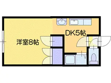 ハイツパイン(1K/1階)の間取り写真
