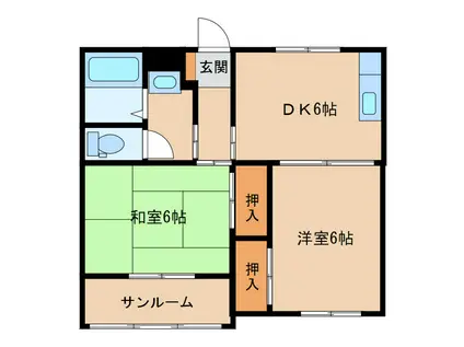 寿ロイヤルハイツ(2DK/1階)の間取り写真