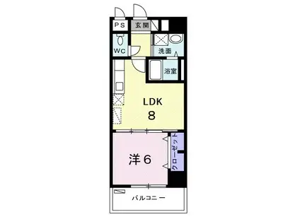コーラルストーン泊(1LDK/6階)の間取り写真