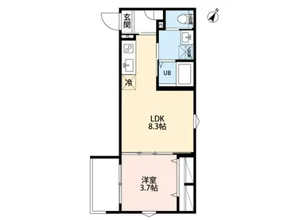 ROBOT HOME 東所沢V(1LDK/1階)の間取り写真