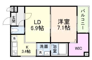 JTレジデンス徳庵(1LDK/1階)の間取り写真