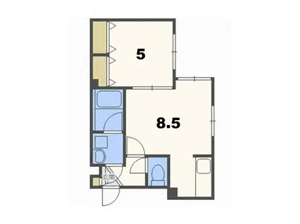 プラド新札幌(1LDK/2階)の間取り写真