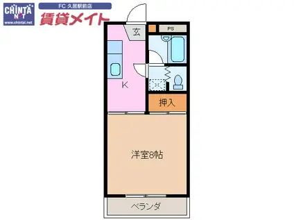 サン高茶屋ハイツ(1K/4階)の間取り写真