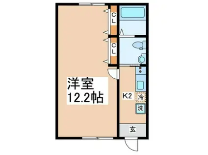 GWOOD(1K/1階)の間取り写真