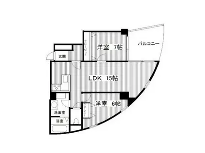 クリスタルタワー(2LDK/7階)の間取り写真
