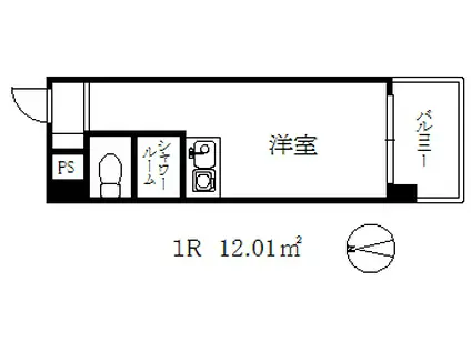 ジーエスハイム元町(ワンルーム/6階)の間取り写真