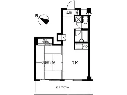 アイリス・ガーデンII(1DK/3階)の間取り写真