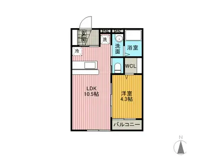 アネックス・エレノア(1LDK/1階)の間取り写真