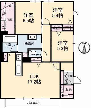 シャーメゾン エンネ(3LDK/2階)の間取り写真
