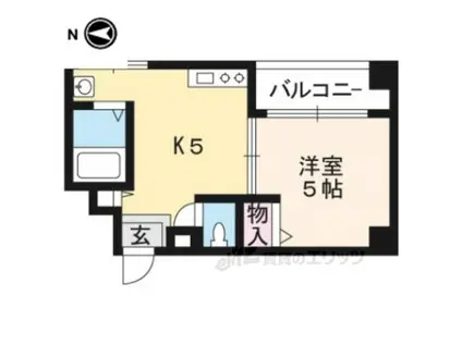 プロスペクト河原町五条(1K/5階)の間取り写真