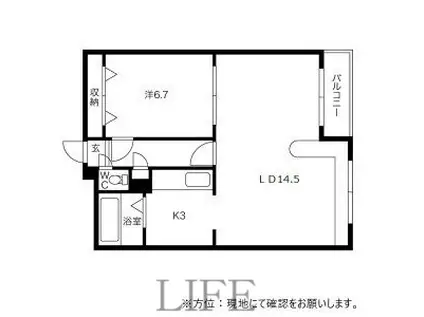 ホークメゾン札幌3号館(1LDK/2階)の間取り写真