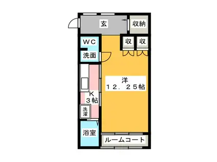 プチシャトー城北 C棟(1K/1階)の間取り写真