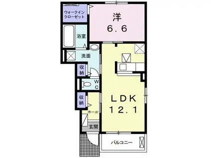 フローレンス(1LDK/1階)の間取り写真