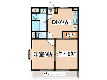 カーディナンス永山(2DK/1階)の間取り写真