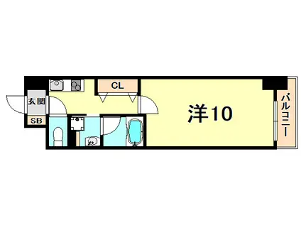 コンフォリア西宮(1K/7階)の間取り写真