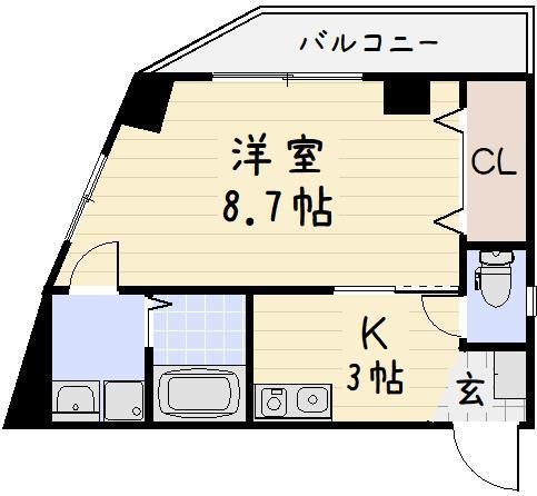 矢島ビル(1K/5階)の間取り写真