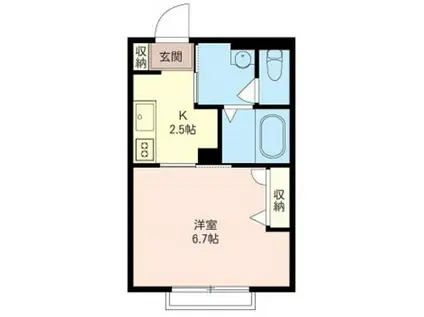 サニーコート(1K/2階)の間取り写真