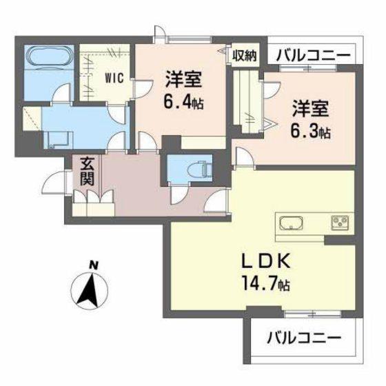 コンフォーザ(2LDK/2階)の間取り写真