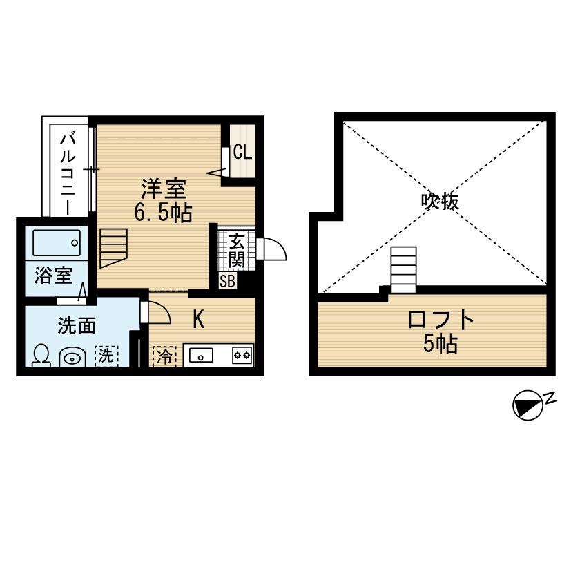 MIDWAY HILL板宿STA(1SK/1階)の間取り写真