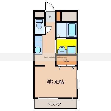 アルテマイスター橘通(1K/8階)の間取り写真