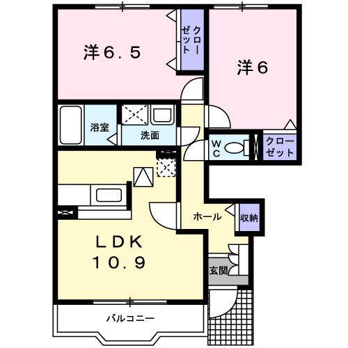 メゾンカンパ-ニュ(2LDK/1階)の間取り写真
