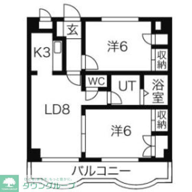 ジェイドパレス(2LDK/6階)の間取り写真