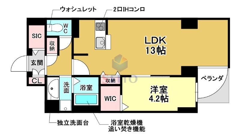 GRANDEUR(1LDK/3階)の間取り写真
