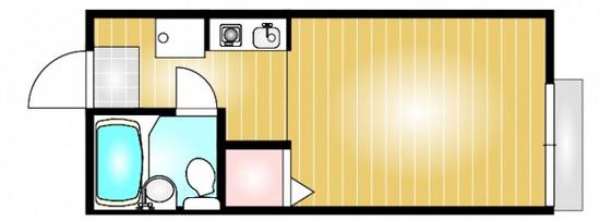 メゾンアルスC(ワンルーム/1階)の間取り写真