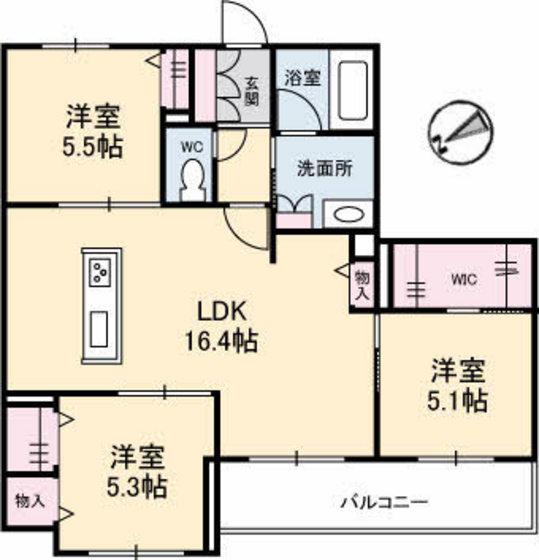 ファンコート堀越弐番館(3LDK/3階)の間取り写真