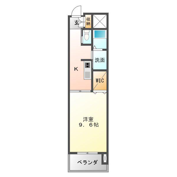 リバーズマンション長住(1K/3階)の間取り写真