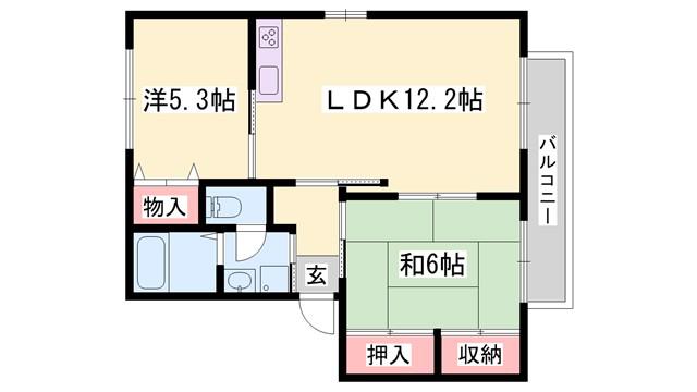 シャーメゾン蒲田A(2LDK/2階)の間取り写真