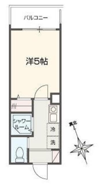 MELLAS小島新田(1K/1階)の間取り写真