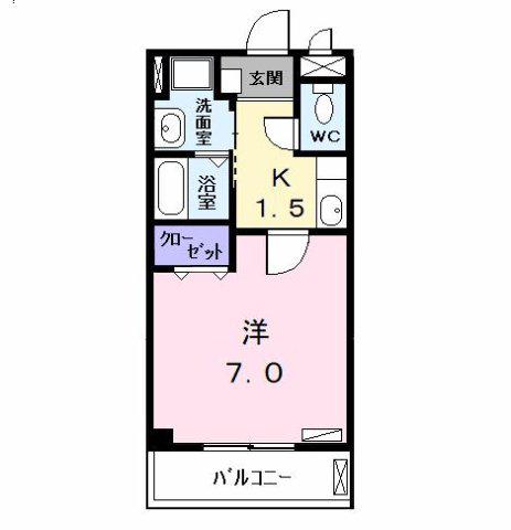 リリーパール大宝(1K/1階)の間取り写真