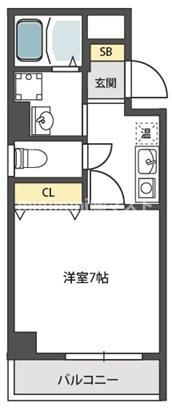 MIYO87天下茶屋(1K/2階)の間取り写真