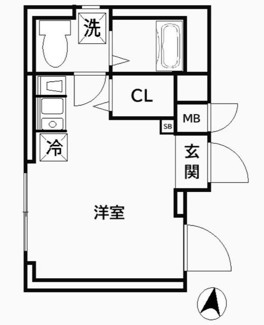 CREAL王子サウス(ワンルーム/3階)の間取り写真