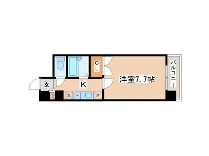 グランデアオキ(1K/1階)の間取り写真