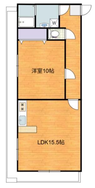 メゾン柿の木(1LDK/2階)の間取り写真